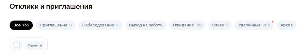 Отклики и приглашения