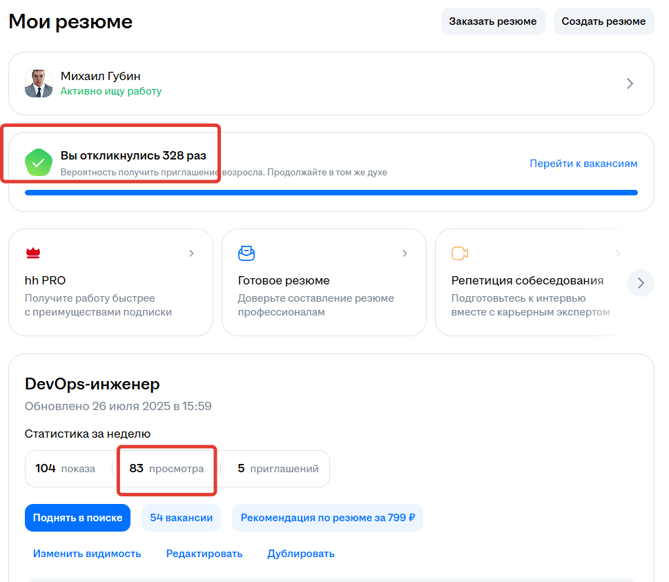 Мои резюме